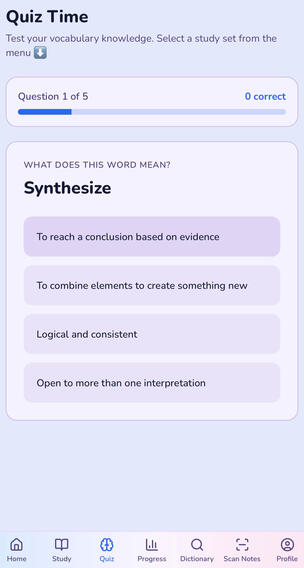Useful multiple-choice quizzes.